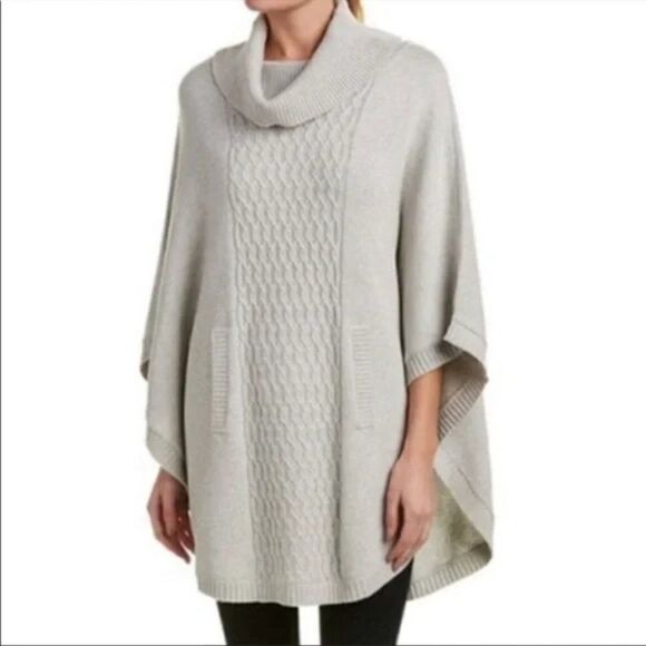 Cabi Glacier Cable Knit Poncho Gray Pullover Sweater M #3003 - Picture 1 of 8